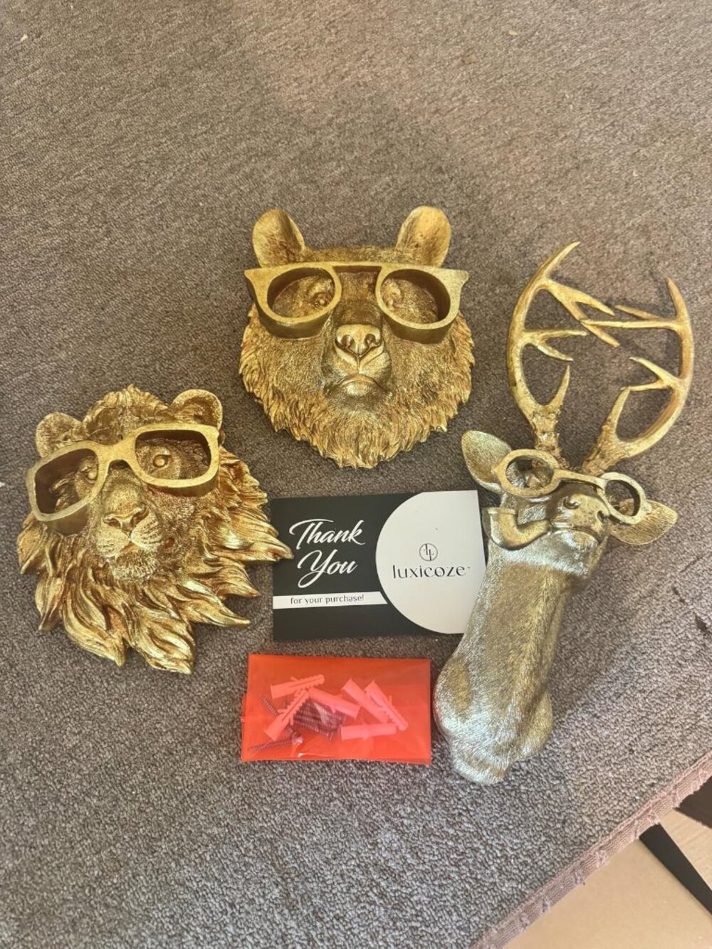 3pcs Animal Heads Wall Decor - Victorian-Style